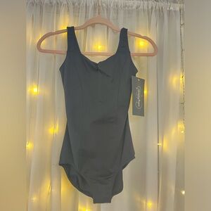 Revolution Black Cinched Neck Dance Leotard